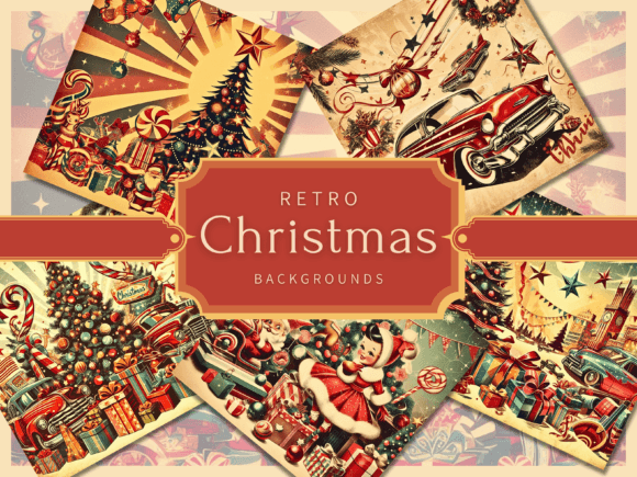 24 American Retro Christmas Backgrounds: Capturing Holiday Nostalgia