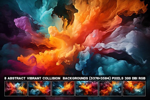 7 Abstract Vibrant Collision Backgrounds: Fuel for Modern Design