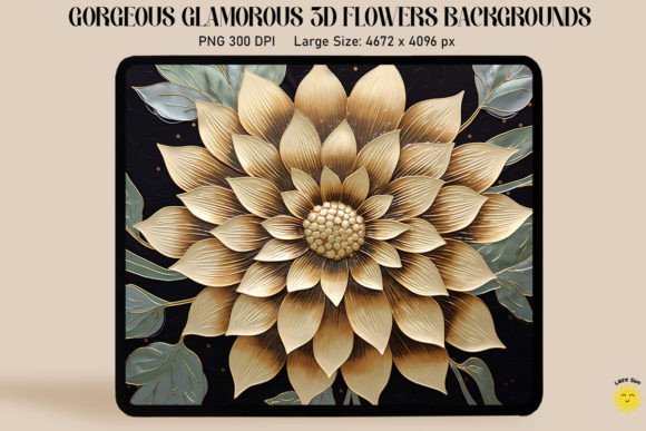 Elevate Your Creations with 3D Dahlia Mosaic Style Backgrounds