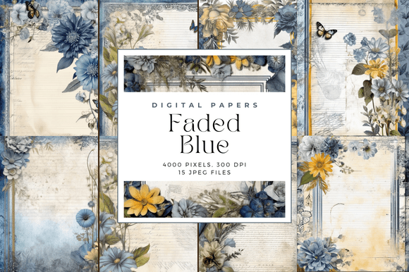 Embracing the Quiet Charm of Faded Blue Junk Journal Backgrounds