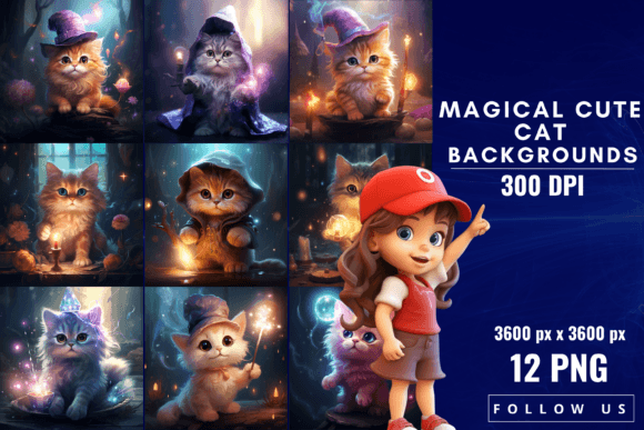 Enchanting Design: The Allure of Magical Cute Cat Backgrounds