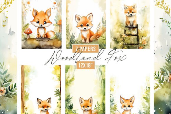 Enchanting Watercolor Woodland Fox Backgrounds