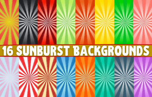 Energize Your Designs with 16 Sunburst Backgrounds