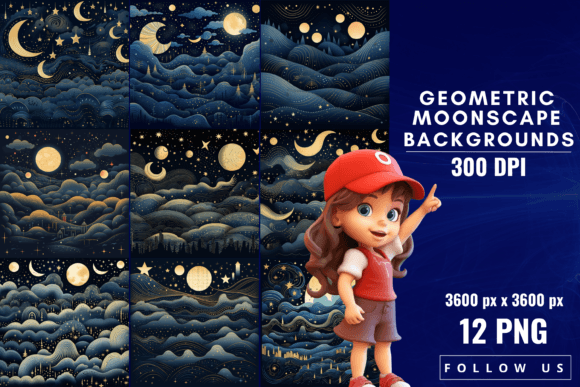Geometric Moonscape Backgrounds: Where Cosmic Wonder Meets Structured Design