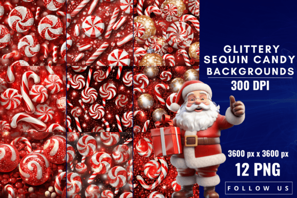 Glittery Sequin Candy Backgrounds: A Sweet Design Asset