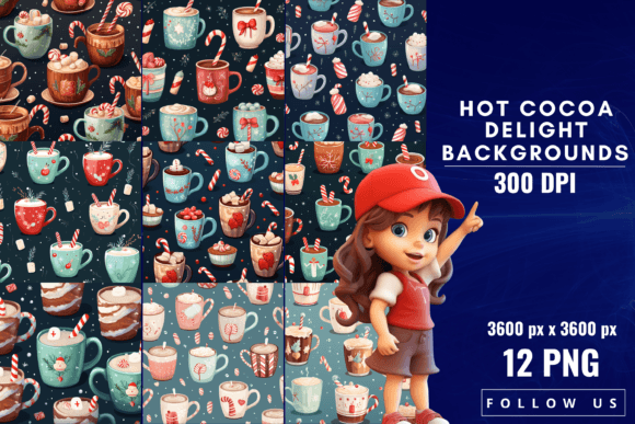 Hot Cocoa Delight Backgrounds: A Cozy Asset for Designers