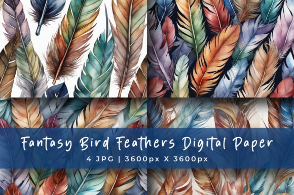 Infuse Projects with Vibrant Beauty: Fantasy Bird Feathers Backgrounds