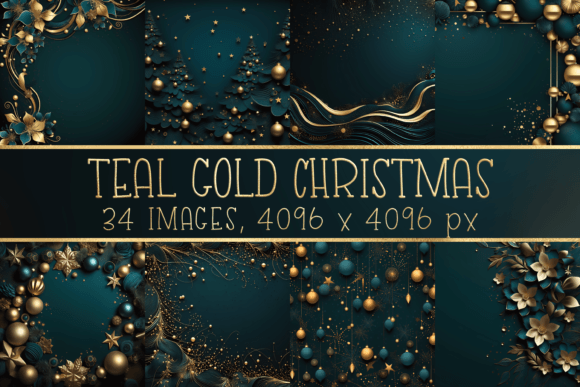 Teal Gold Elegant Christmas Backgrounds: A Designer's Festive Toolkit