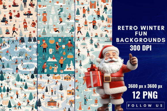 Timeless Winter Charm with Retro Winter Fun Backgrounds