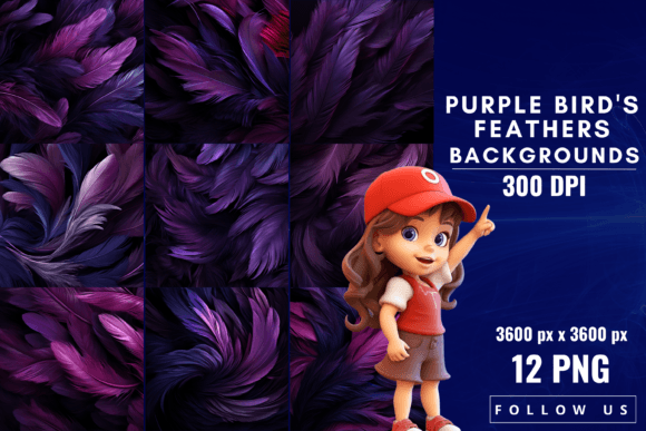 Unleashing Exotic Elegance with Purple Bird's Feathers Backgrounds